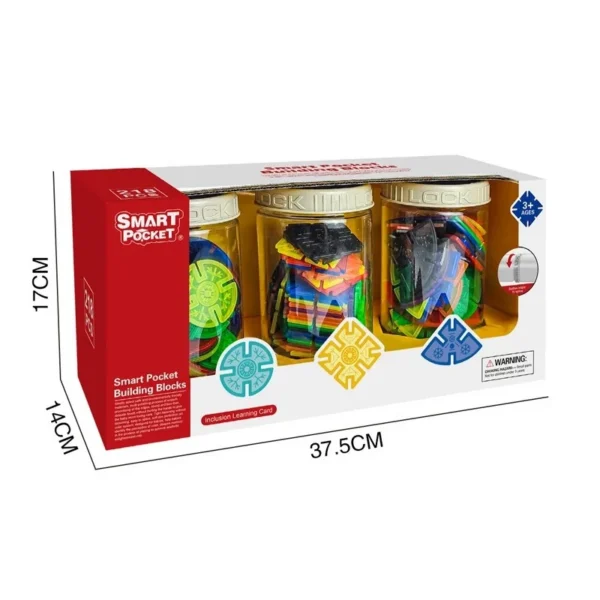 Set blocuri constructie, 218 piese diferite forme, jucarie steam, multicolor - imagine 8
