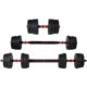 Set haltere si gantere, sarcina 2x10 kg, bara conectare, 12 discuri de diferite greutati, negru/rosu - imagine 3