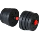 Set haltere si gantere, sarcina 2x10 kg, bara conectare, 12 discuri de diferite greutati, negru/rosu - imagine 8