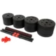 Set haltere si gantere, sarcina 2x10 kg, bara conectare, 12 discuri de diferite greutati, negru/rosu - imagine 6