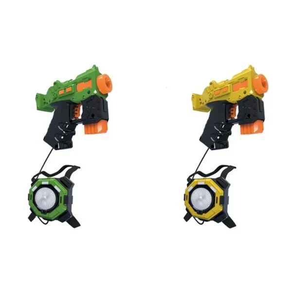 Set 2 arme de jucarie laser tag, efecte luminoase si sunete, baterii, 3 ani+ - imagine 2