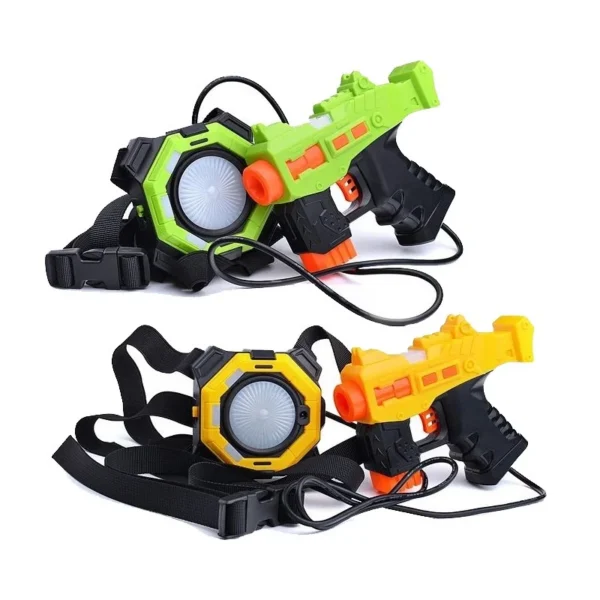 Set 2 arme de jucarie laser tag, efecte luminoase si sunete, baterii, 3 ani+ - imagine 6