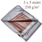 Prelata acoperire 3x5 m, 210g/mp, impermeabila, protectie uv+ si inghet, pe, ochiuri otel