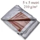 Prelata impermeabila 5x5 m, 210g/mp, pe, inele metalice 12 mm, rezistenta la inghet