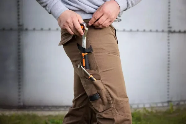 Pantaloni de lucru, bumbac si poliester, model Mix&Match, maro, marimea L/52, NEO - imagine 10