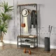Cuier cu 2 rafturi pentru incaltaminte, Vasagle, banca, pal si metal, negru, 80x30x178.5 cm - imagine 8
