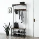 Cuier cu 2 rafturi pentru incaltaminte, Vasagle, banca, pal si metal, negru, 80x30x178.5 cm - imagine 4
