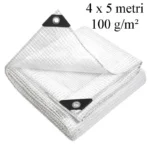 Prelata ranforsata transparenta, 4x5 m 100g/mp, impermeabila, protectie uv+ si inghet