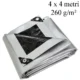 Prelata 4x4 m 260g/mp, inele metalice 12 mm, impermeabila, protectie uv+ si inghet, margini intarite
