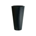 Ghiveci decorativ de flori, Prosperplast, Matuba, inalt, rotund, negru, 40x78 cm