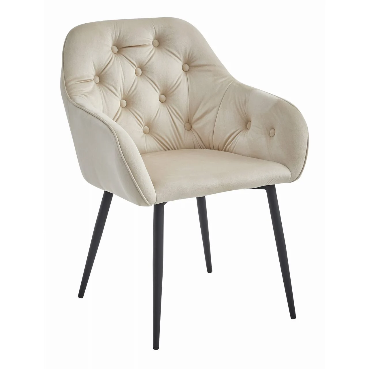 Scaun bucatarie/living, Artool, Forio, catifea, metal, bej si negru, 61×55.5×81 cm