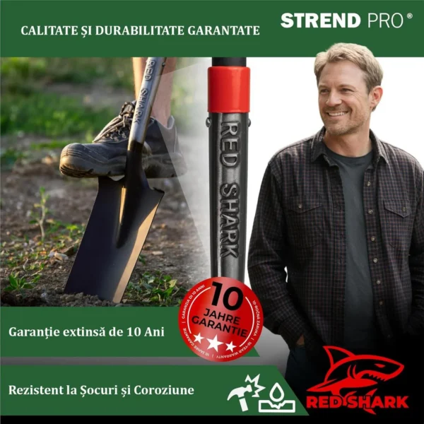 Harlet, cazma, ingust, cu varf zimtat, coada fibra de sticla, 40x14x126 cm, Strend Pro Premium RedShark - imagine 3