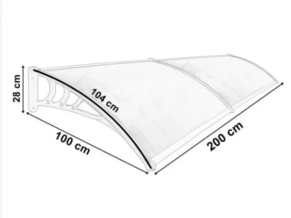 Copertina fixa policarbonata, protectie uv, 100 x 200 cm, maro - imagine 5