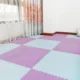 Covor puzzle pufos, 61.5x61.5x1.7 cm, spuma eva, set 2 piese culoare light purple - imagine 3