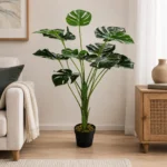 Planta artificiala, monstera cu ghiveci, verde, 85 cm
