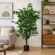 Planta artificiala, ficus cu ghiveci, verde, 135 cm
