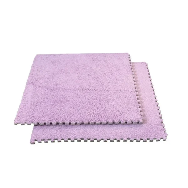 Covor puzzle pufos, 61.5x61.5x1.7 cm, spuma eva, set 2 piese culoare light purple - imagine 6
