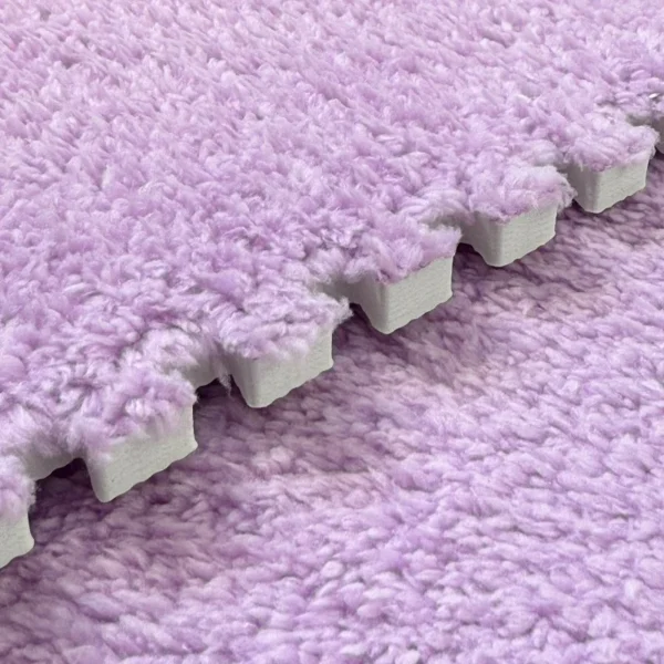 Covor puzzle pufos, 61.5x61.5x1.7 cm, spuma eva, set 2 piese culoare light purple - imagine 19