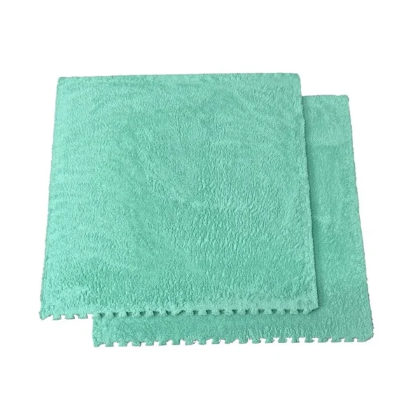 Covor puzzle pufos, 61.5x61.5x1.7 cm, spuma eva, set 2 piese culoare mint green - imagine 9