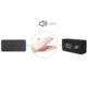 Ceas led digital, de birou, afisaj temperatura/umiditate, alarma, alimentare duala, mdf, negru - imagine 3