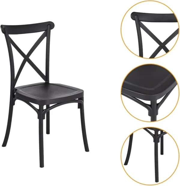 Scaun de bucatarie, stil clasic, inaltime 88 cm, polipropilena, negru - imagine 2