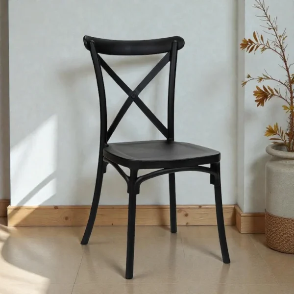 Scaun de bucatarie, stil clasic, inaltime 88 cm, polipropilena, negru - imagine 10