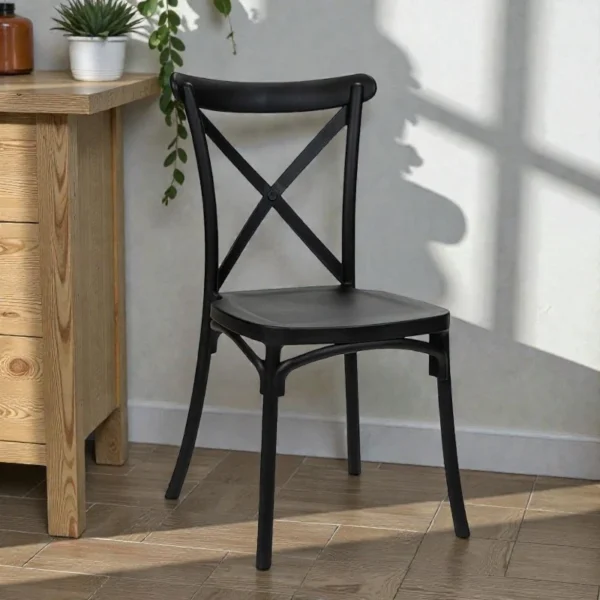 Scaun de bucatarie, stil clasic, inaltime 88 cm, polipropilena, negru - imagine 8