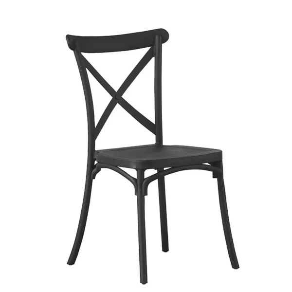 Scaun de bucatarie, stil clasic, inaltime 88 cm, polipropilena, negru - imagine 1