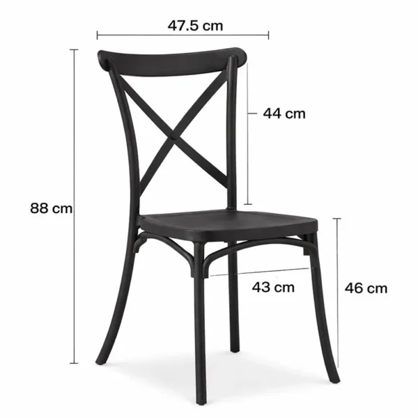 Scaun de bucatarie, stil clasic, inaltime 88 cm, polipropilena, negru - imagine 11