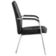 Scaun de conferinta, manere captusite, cadru cromat, pvc negru - imagine 5