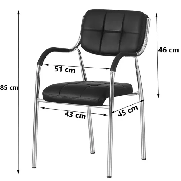 Scaun sala de conferinta, tapiterie piele eco, cadru cromat, inaltime 85 cm - imagine 5