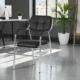 Scaun sala de conferinta, tapiterie piele eco, cadru cromat, inaltime 85 cm - imagine 4