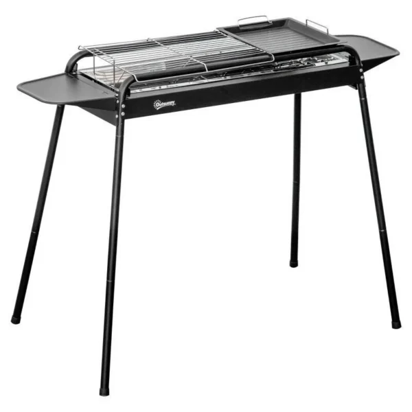 Gratar gradina/camping cu carbuni, portabil, grill dreptunghiular, cu rafturi, structura inox, 113x56x82 cm - imagine 8