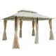 Pavilion/foisor pentru gradina/terasa, cadru metalic, cu perdele, crem, 4x3x2.65 m - imagine 9