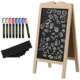 Tabla magnetica cu stergere uscata, afisaj restaurant, neagra, 8 markere, 6 sabloane, 51x42x101 cm - imagine 10