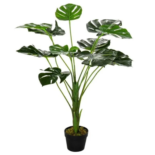 Planta artificiala, monstera cu ghiveci, verde, 85 cm - imagine 9