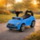 Masinuta ride-on albastra, sezut cu spatar integrat, 66x29x36 cm