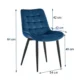 Scaun elegant dining, tapiterie catifea, inaltime 84 cm, latime 54 cm, albastru - imagine 5