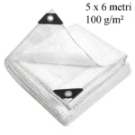 Prelata impermeabila 5x6m, 100 g/mp, protectie uv+ si inghet, inele otel 12 mm