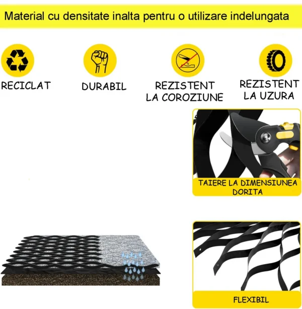 Geogrila celulara, 3.5 x 6.63 m, structura tip fagure, protectie antieroziune, inaltime 2,5 cm grosime 1 mm - imagine 8
