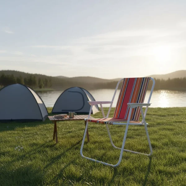 Scaun pliabil plaja si camping, metalic, usor, compact, 58x52x73 cm, maxim 80 kg - imagine 2