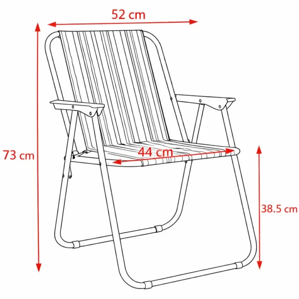 Scaun pliabil plaja si camping, metalic, usor, compact, 58x52x73 cm, maxim 80 kg - imagine 22
