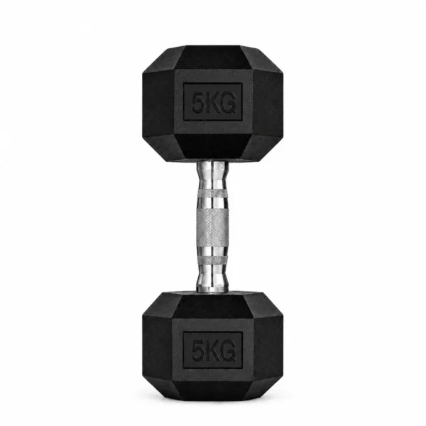 Gantera hexagonala fitness 5 kg, maner ergonomic, pentru exercitii full body - imagine 1