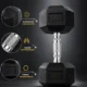 Gantera hexagonala fitness 5 kg, maner ergonomic, pentru exercitii full body - imagine 5