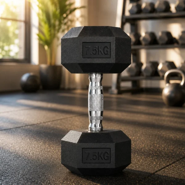 Gantera profesionala 7.5 kg hexagonala, grip ergonomic, sala si home gym - imagine 2