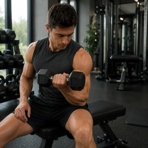 Gantera profesionala 7.5 kg hexagonala, grip ergonomic, sala si home gym - imagine 3