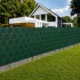 Banda opacizare gard, 19 cm x 35 metri, 450 g/mp, 20 clipsuri montaj, pvc verde - imagine 11