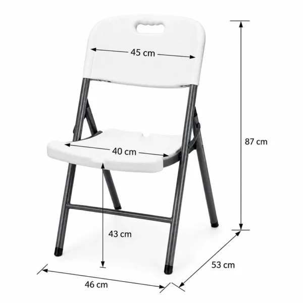 Scaun pliabil pentru gradina, camping, catering, cadru metalic, 120 kg, 46x53x87 cm - imagine 5