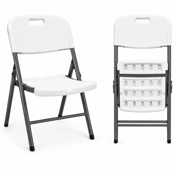Scaun pliabil pentru gradina, camping, catering, cadru metalic, 120 kg, 46x53x87 cm - imagine 2