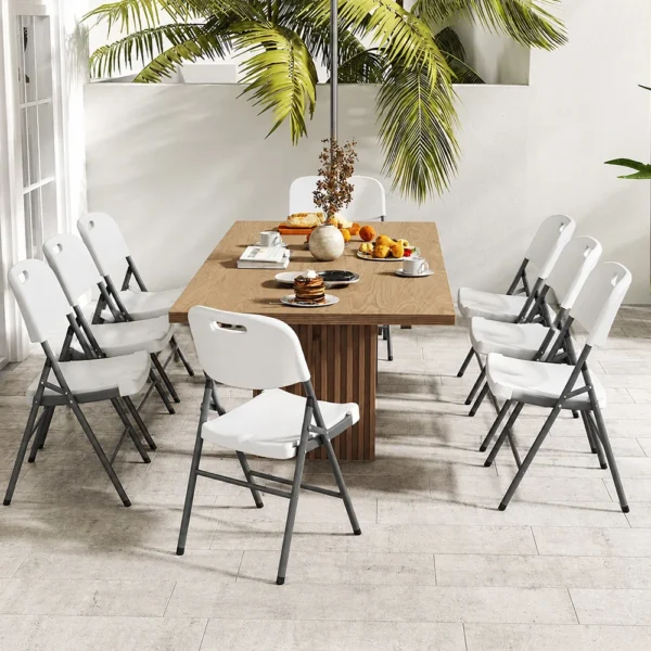 Scaun pliabil pentru gradina, camping, catering, cadru metalic, 120 kg, 46x53x87 cm - imagine 6